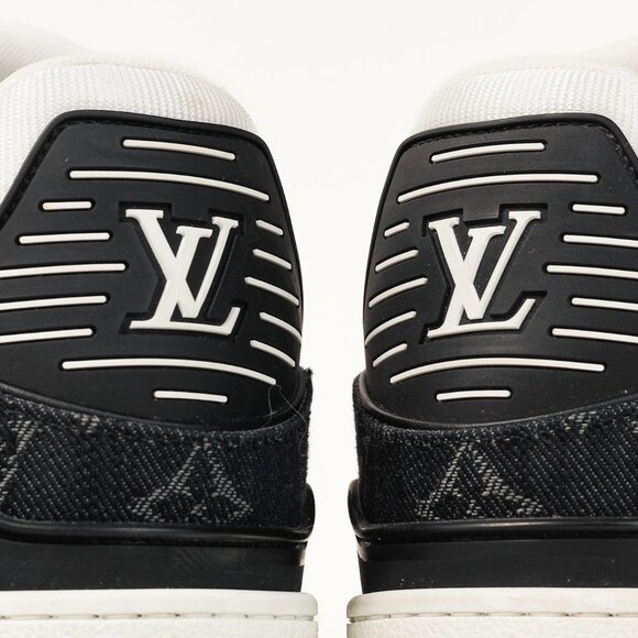 Louis Vuitton LV Trainer "Denim Noir" Leather Low-Top Sneakers - Picture 13 of 16
